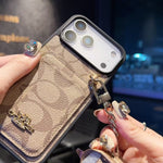 Luxury COACH Leather with Card Wallet Slot For iPhone 12-17 Series