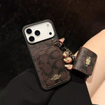 Luxury COACH Leather with Card Wallet Slot For iPhone 17/ 16/ 15/ 14