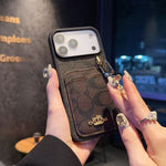 Luxury COACH Leather with Card Wallet Slot For iPhone 12-17 Series