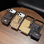 Luxury COACH Leather with Card Wallet Slot For iPhone 12-17 Series
