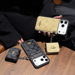 Luxury COACH Leather with Card Wallet Slot For iPhone 17/ 16/ 15/ 14