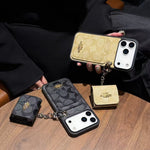 Luxury COACH Leather with Card Wallet Slot For iPhone 12-17 Series