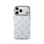 Luxury Monogram Pattern iPhone Case | Textured Canvas Designer Style Cover