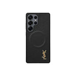 Luxury Black Saffiano Case for Samsung S22-S26 Series