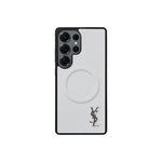 Luxury White Saffiano Case for Samsung S22-S26 Series
