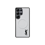 Luxury White Saffiano Case for Samsung S22-S26 Series