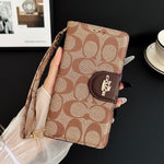 Luxury Leather Coach iPhone Case With Flip Wallet