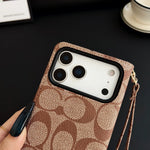 Luxury Leather Coach iPhone Case With Flip Wallet