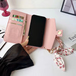 Leather Wallet with Scarf Strap For iPhone 12-18 Pro & Pro Max