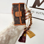 Luxury Leather Louis Vuitton iPhone Case With Flip Wallet And Chain