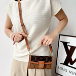 Luxury Leather Monogram iPhone Case With Flip Wallet And Crossbody Strap