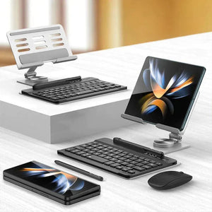 FlexiDesk Z Fold Wireless Keyboard, 360° Stand, Mouse, Pen Set