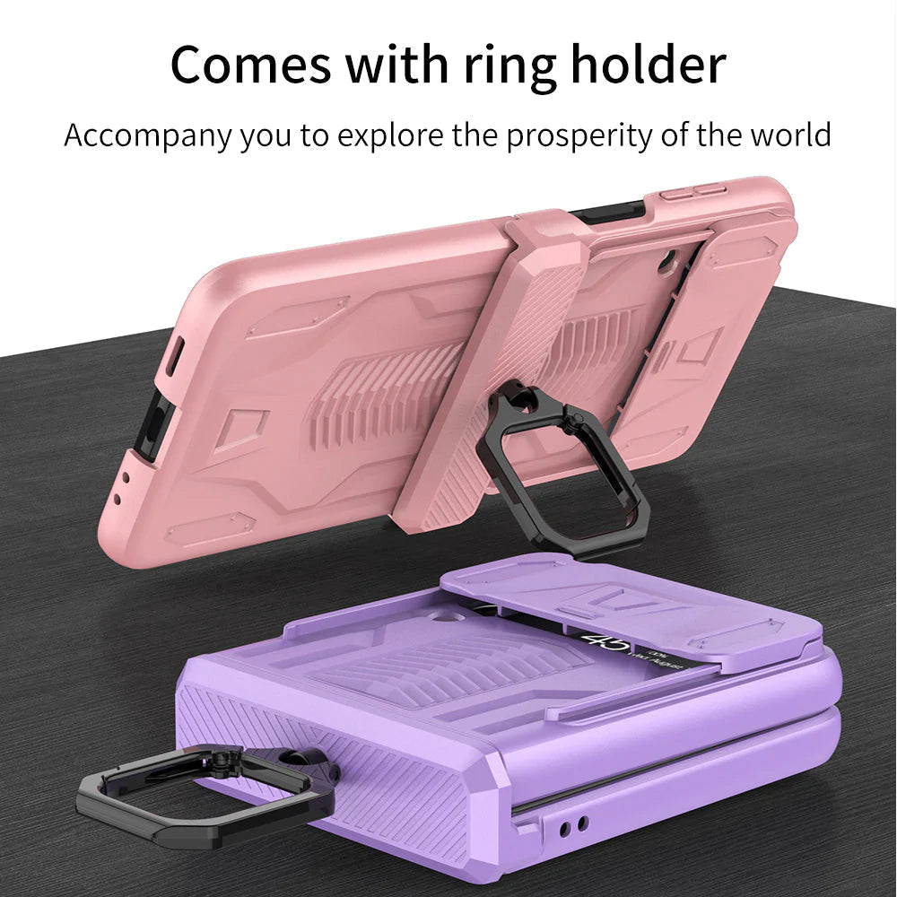 MAGNETIC ARMOR CASE WITH CAMERA PROTECTION FOR SAMSUNG GALAXY Z FLIP 4 - theroxymob