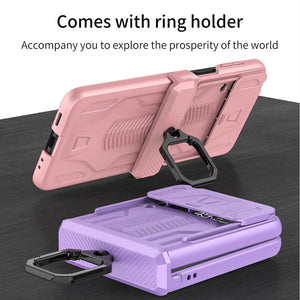 MAGNETIC ARMOR CASE WITH CAMERA PROTECTION FOR SAMSUNG GALAXY Z FLIP 4 - theroxymob