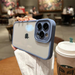 fully wrapped metal lens protection transparent phone case for iphone 14 /13 /12 shockproof bumper back Cover