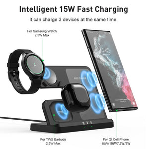 3 IN 1 WIRELESS CHARGING STATION FOR SAMSUNG GALAXY Z FOLD 4 ,SAMSUNG Z FOLD 4 ACCESSORIES - theroxymob