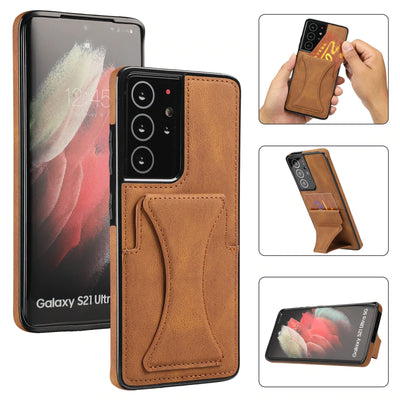 Luxury Leather Card Wallet Holder Phone Cover For Samsung S22 Series - theroxymob