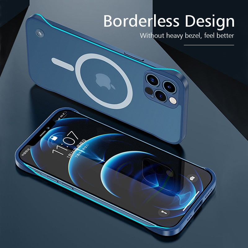 Magnetic Wireless Charging Case For iPhone 14 Ultra thin Bumper Design with No Fingerprint Back Cover mini - theroxymob