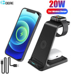 3 In 1 Qi Fast Wireless Charging Station IPhone Watch Airpods - theroxymob