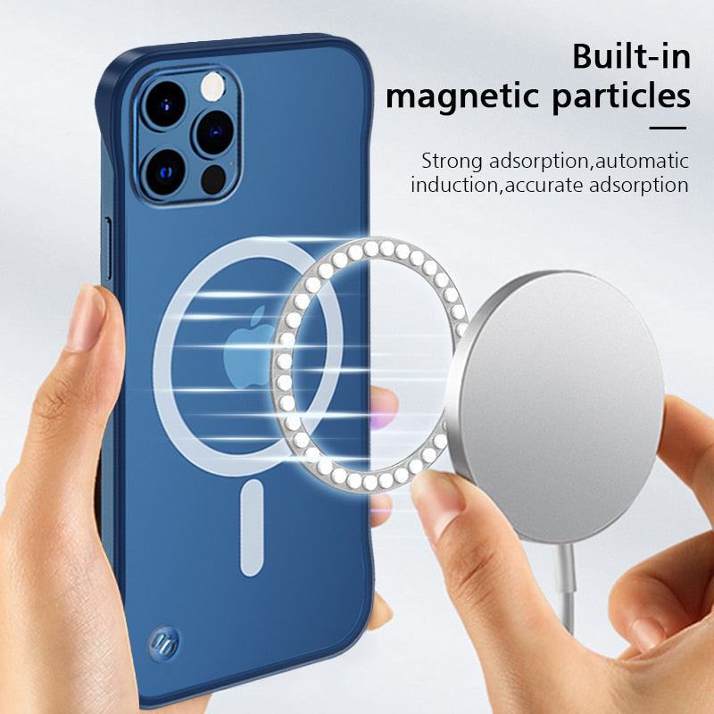 New Magnetic Frameless Camear Protector Anti Fingerprint Matte Case For iphone 14 Series - theroxymob