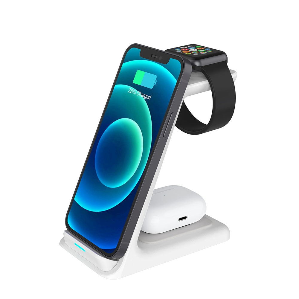 3 In 1 Qi Fast Wireless Charging Station IPhone Watch Airpods - theroxymob