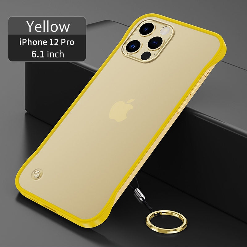 Ultra Thin Hard Frameless Translucent Case with Ring For iPhone 14/13 - theroxymob