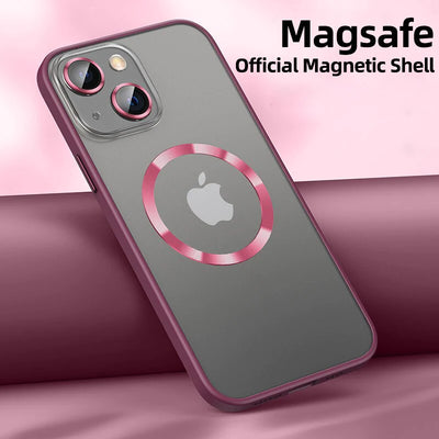 Magsafe Silicone Case with Lens Glass Protection for iPhone 14 13 12 series - theroxymob