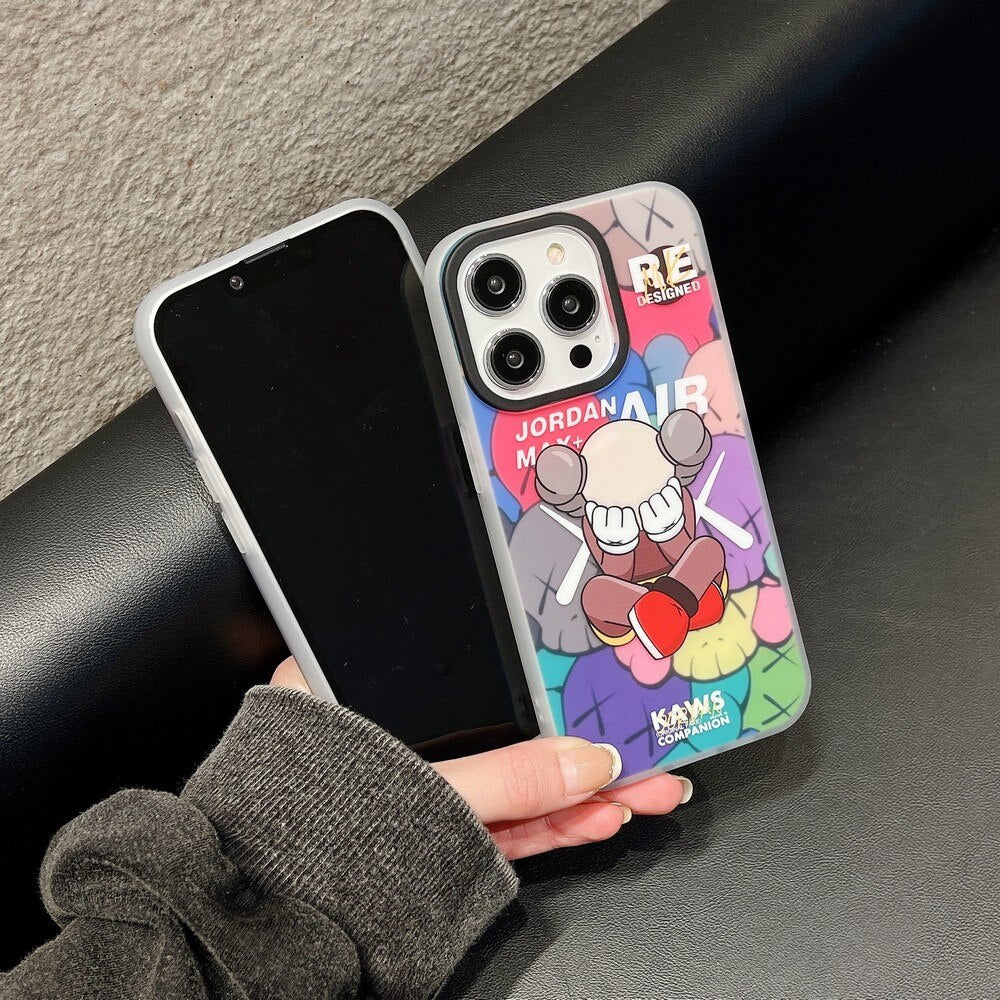Cartoon double-layer printing matte Case For iPhone 14 13 - theroxymob