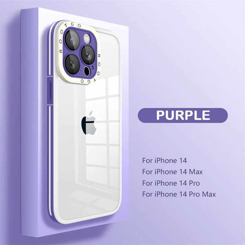 Transparent Shockproof Case Bumper Glass Camera Protection For iPhone 14 13 - theroxymob