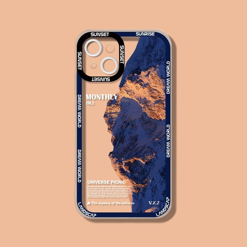 Purple Sunset Snow Mountain Phone Case For iPhone 14 13 - theroxymob