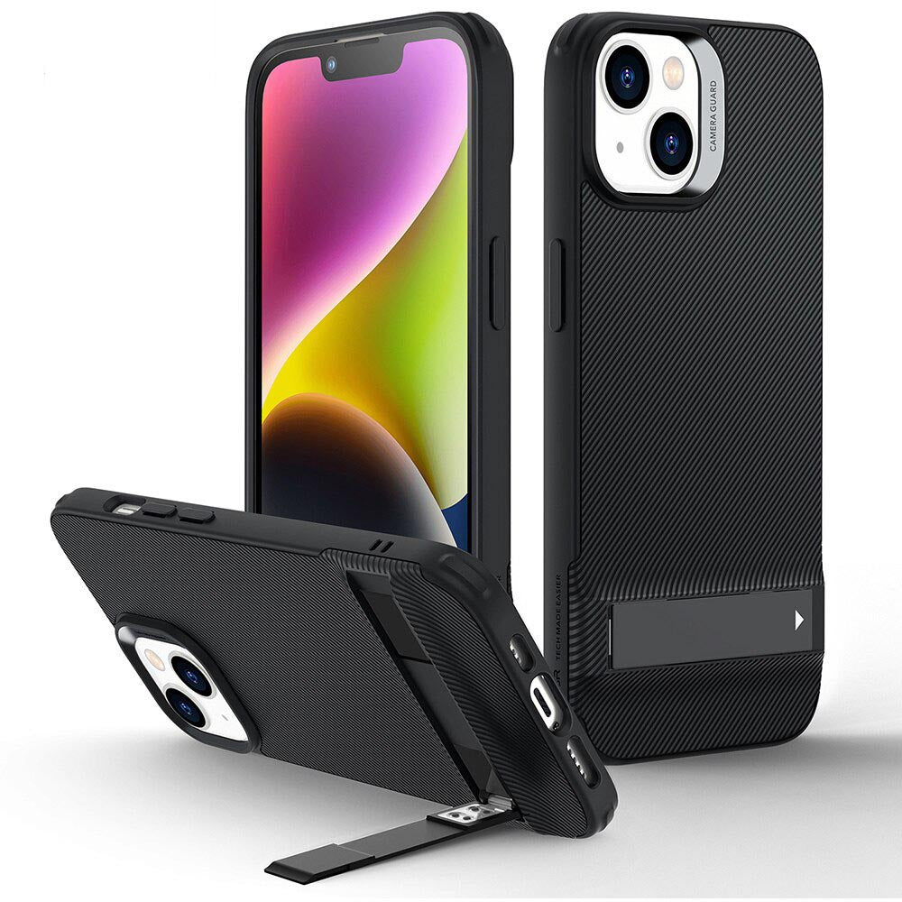 Metal Kickstand Case Stand Protective Back Cover for iPhone 14 - theroxymob
