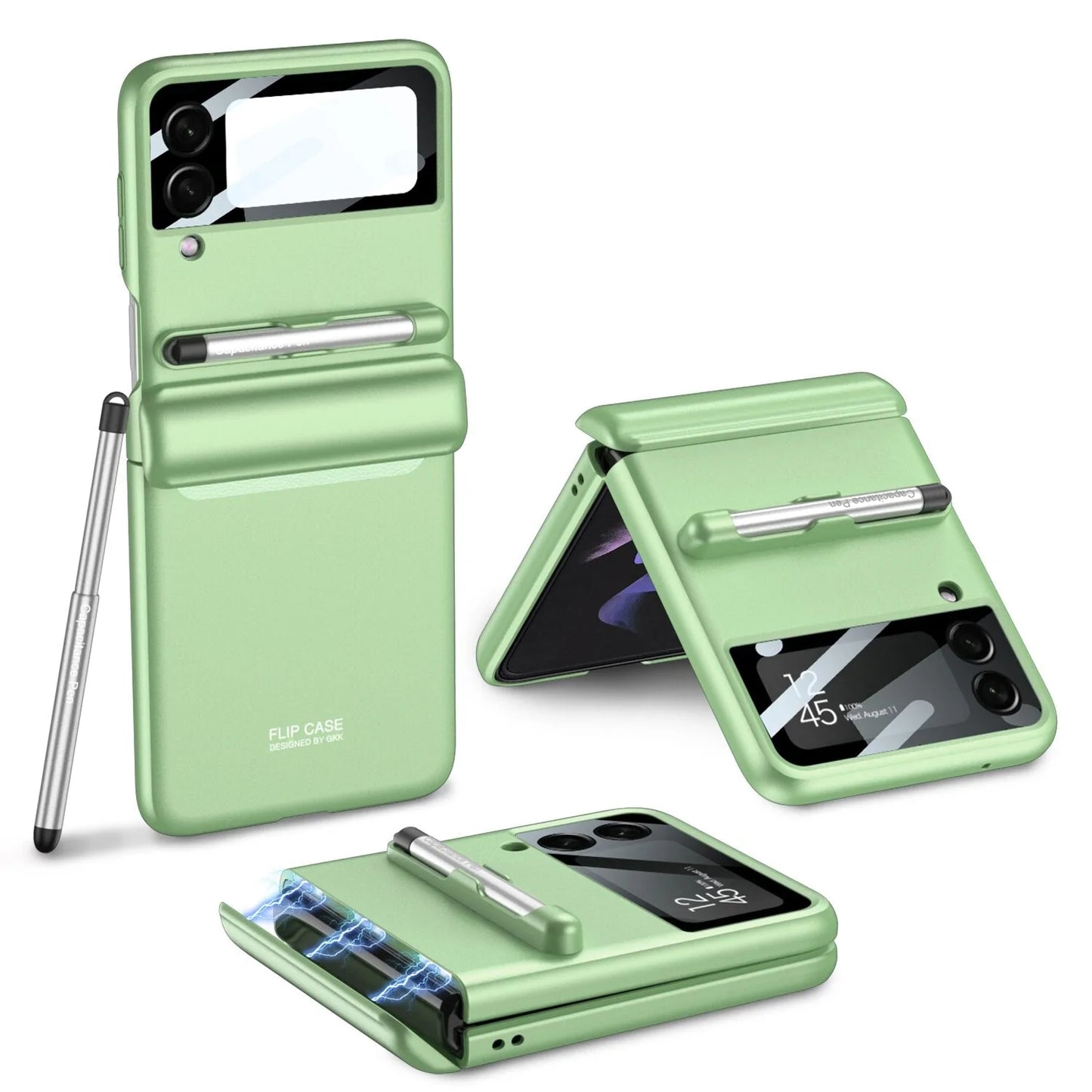 MAGNETIC HINGE CASE WITH PEN FOR SAMSUNG GALAXY Z FLIP 4 - theroxymob