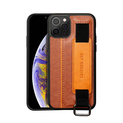 PU Leather Bracket Wristband Card Holder Case for iPhone 14 13 - theroxymob