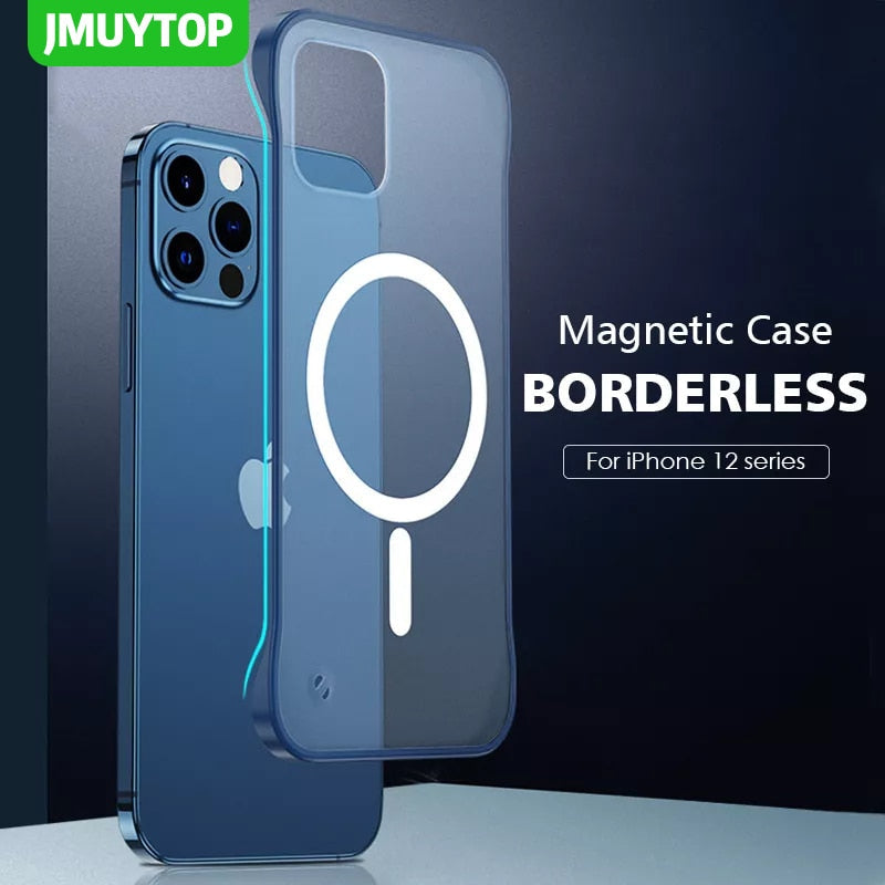 New Magnetic Frameless Camear Protector Anti Fingerprint Matte Case For iphone 14 Series - theroxymob