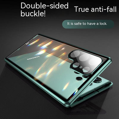 Luxury Metal 360° Magnetic HD Glass Camera Protect Cover For S23 S22 S21 Series - theroxymob
