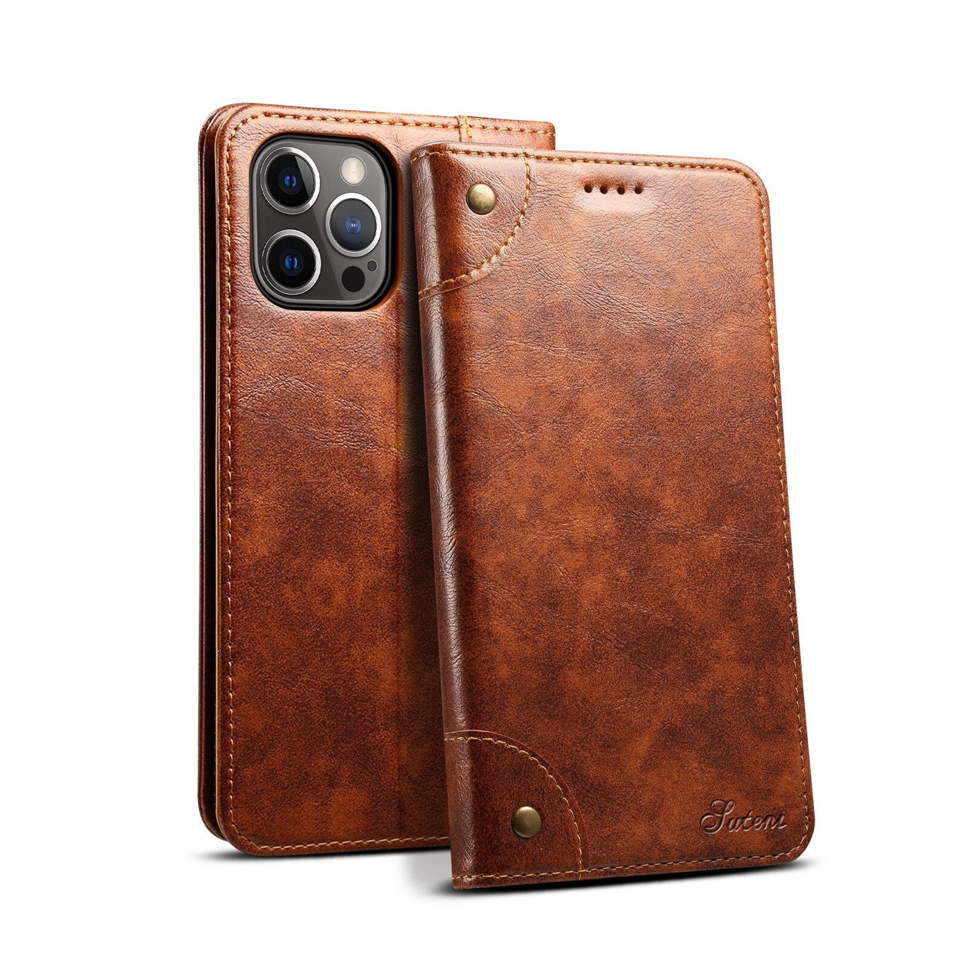 PU Leather Magnetic Flip Wallet Case for iPhone 14 series - theroxymob