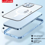 Luxury Case Metal Frame Matte Frosted Cover For iPhone 14 13 - theroxymob