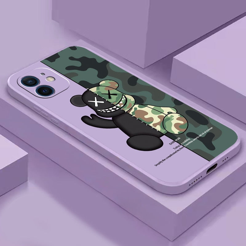 Fashion Cartoon Bear Phone Case For iPhone 14 13 - theroxymob