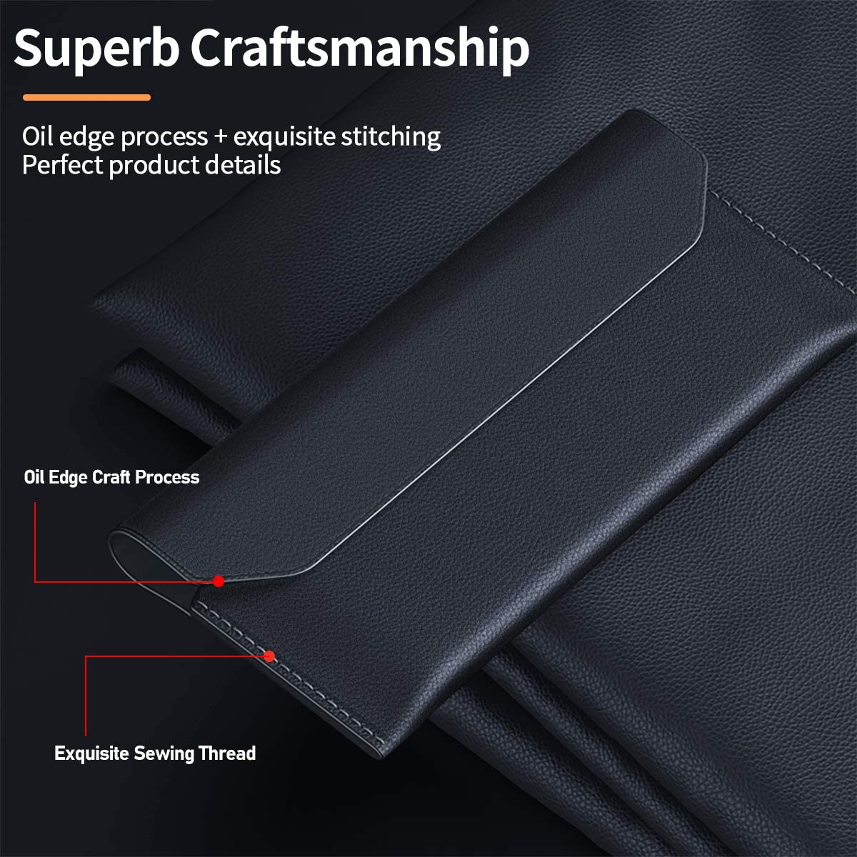 GENUINE LEATHER MAGNETIC POUCH CASE FOR SAMSUNG GALAXY Z FOLD 4 - theroxymob