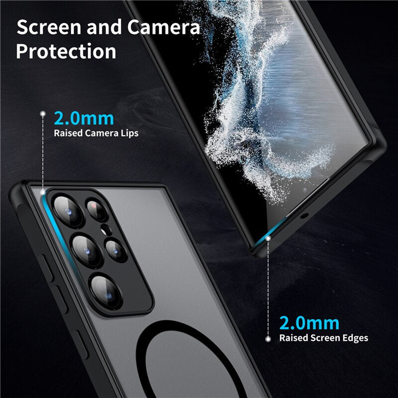 Soft Case Translucent Magnetic Shockproof Cover For S23 S22 Series - theroxymob