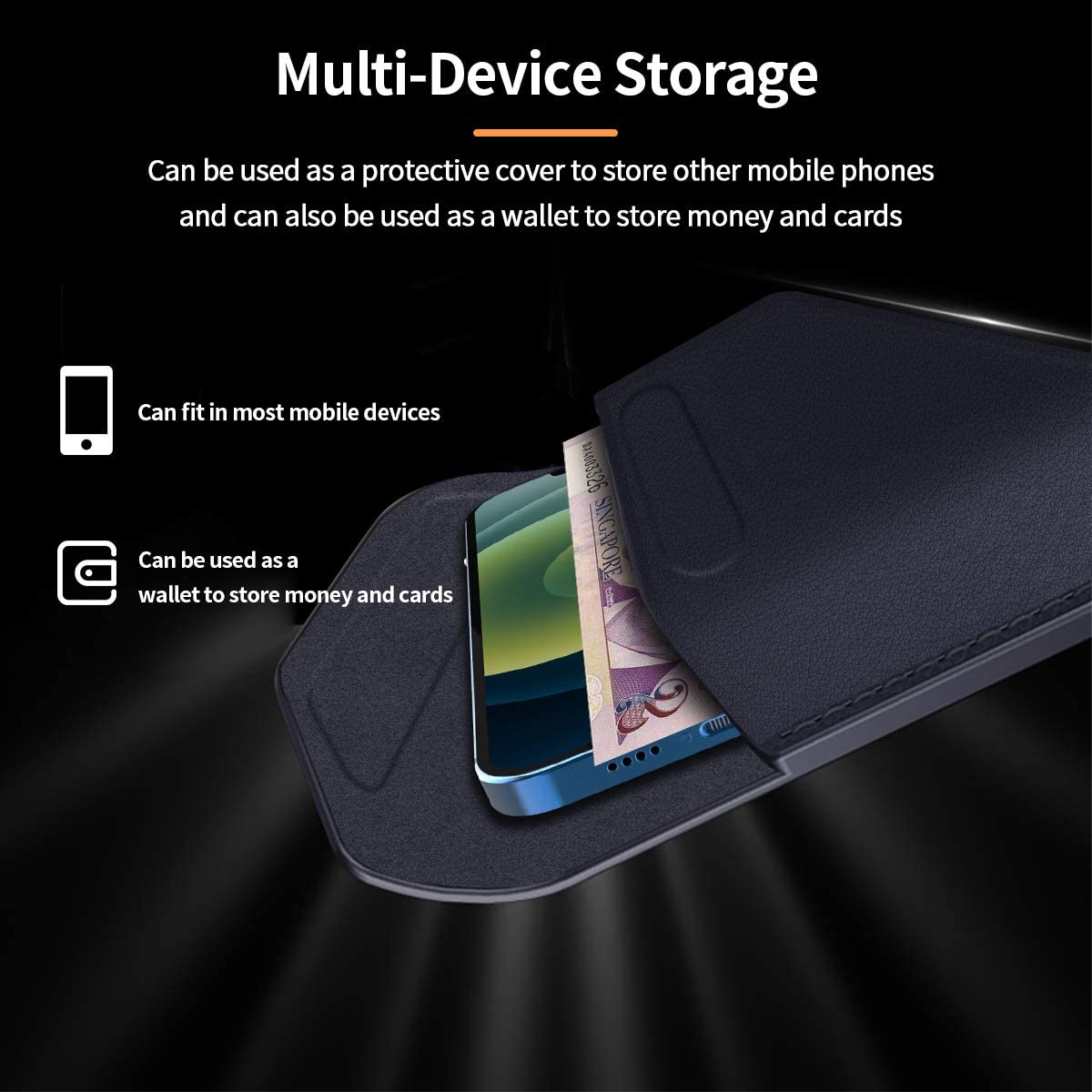 GENUINE LEATHER MAGNETIC POUCH CASE FOR SAMSUNG GALAXY Z FOLD 4 - theroxymob