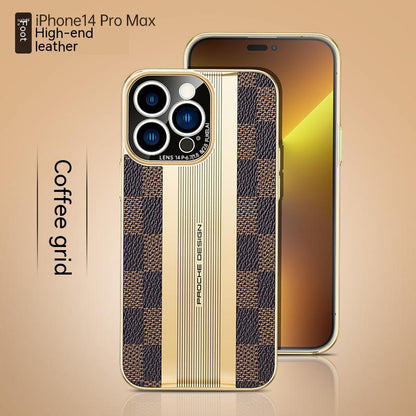 New Luxury Carbon Fiber Leather Camera Protection Case for iPhone 14 - theroxymob