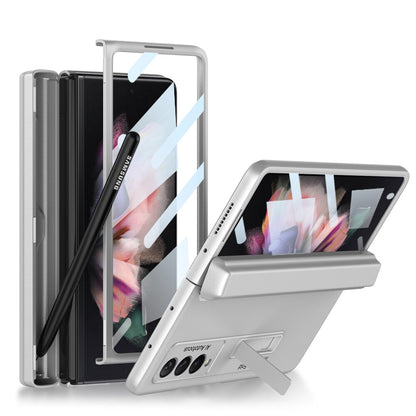 Magnetic Frame Stand All - included Screen Glass Film Case With Hidden S Pen Slot -Case With Pen For Samsung Galaxy Z Fold 4 /3 5G - theroxymob