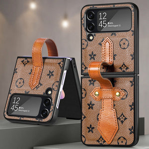 Shockproof Case for Samsung Z Flip4 5G 2022 Luxury Wristband Ring Holder Stand Back Panel Cover for Samsung Galaxy Z Flip 4 Etui