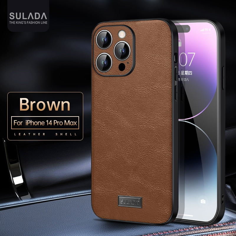 Luxury Leather Case for iPhone 14 13 12 series - theroxymob