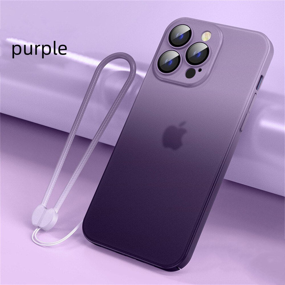 Luxury Matte Laser Gradient Clear Phone Case For iPhone 14 13