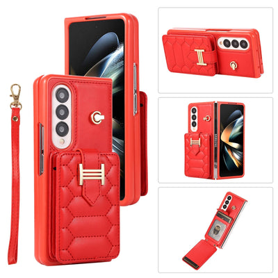 Crossbody Lanyard Phone Case With Wrist Strap And 2 Cards Holder And kicKstand for Samsung Galaxy Z Fold 5 /Fold4