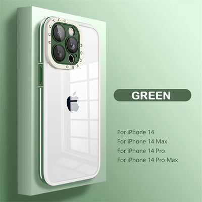 Transparent Shockproof Case Bumper Glass Camera Protection For iPhone 14 13 - theroxymob