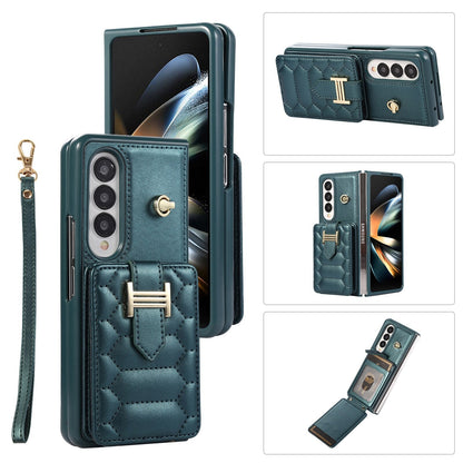 Crossbody Lanyard Phone Case With Wrist Strap And 2 Cards Holder And kicKstand for Samsung Galaxy Z Fold 5 /Fold4