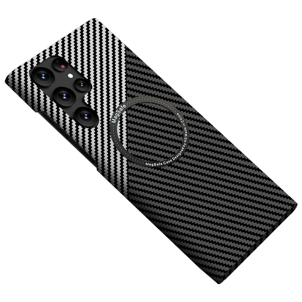 Carbon Fiber Pattern Magnetic Ultra Slim Case For Samsung S22/S23 Series - theroxymob